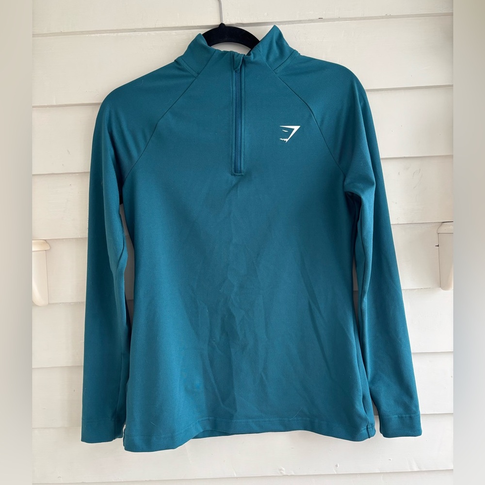 Gymshark Teal Quarter Zip Pullover Size Small